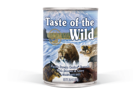 Picture of Taste of the Wild Pacific Stream Canine Formula  Wet Canned Dog Food Salmon in Gravy  374g (12/pack)
