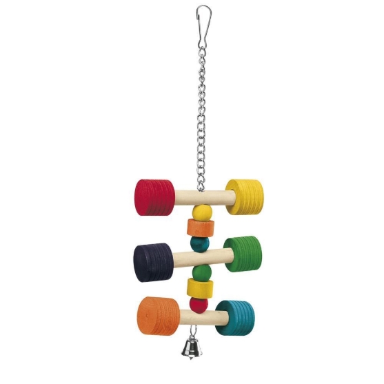 Picture of Ferplast PA 4091 Hanging Wooden Parrot Toy with Bell