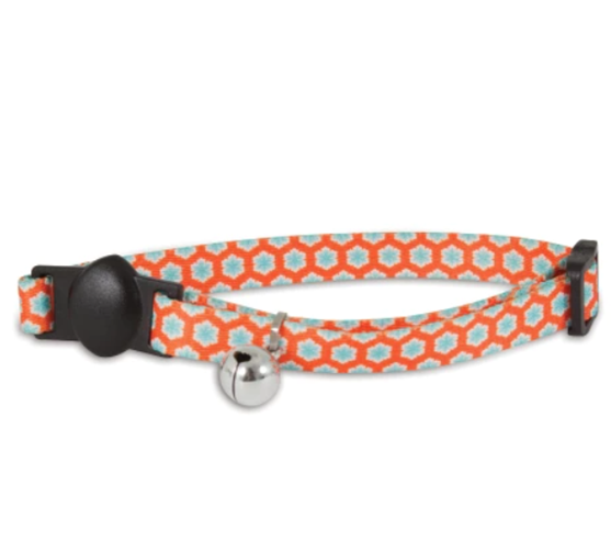 Picture of Aspen Pet®  Orange Retro Flower Breakaway Cat Collar