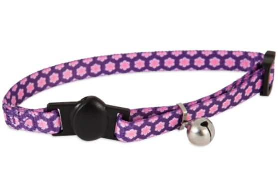 Picture of Aspen Pet®  Purple Retro Flower Breakaway Cat Collar