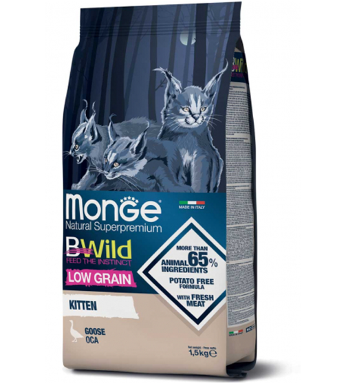 Picture of Monge BWild Low Grain Kitten Goose 1.5 kg