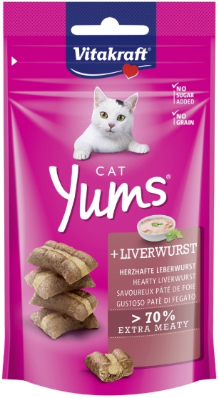 Picture of Vitakraft Cat Yums Hearty Liverwurst Meat Treats for Cats (40g)