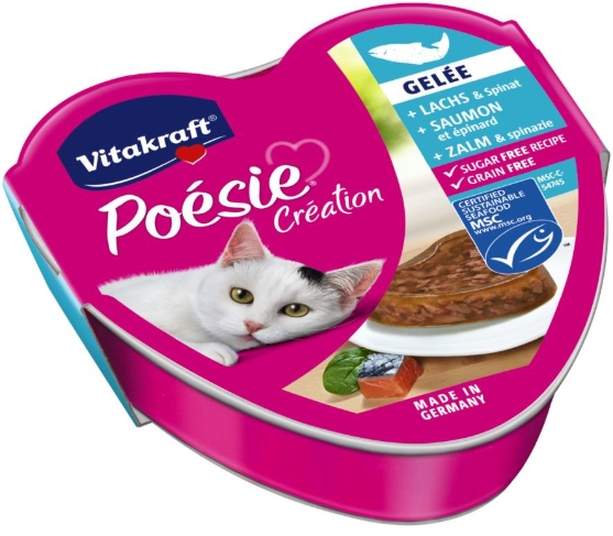 Picture of Vitakraft Poésie Création Salmon & Spinach in Jelly Wet Cat Food 85g   (6/pack)