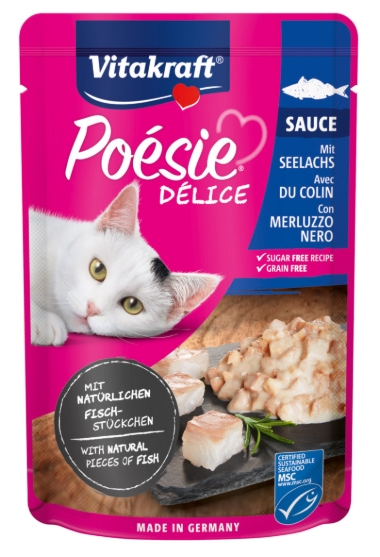 Picture of Vitakraft Poésie  Délice Adult Wet Cat Food Sauce with Coalfish – 85g (12/pack)