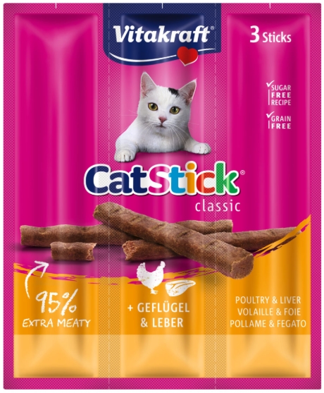Picture of Vitakraft CatStick Classic - Poultry & Liver Flavor  (3sticks)