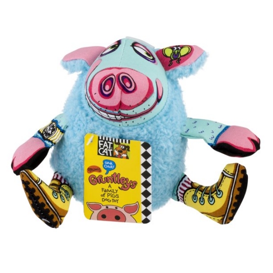 Picture of Fat Cat Gruntleys Minis Durable Dog Toy, Multicolor