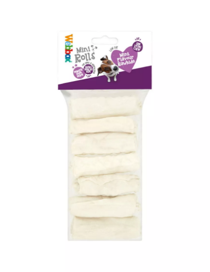 Picture of Webbox Hide Beef Mini Rolls Dog Treats