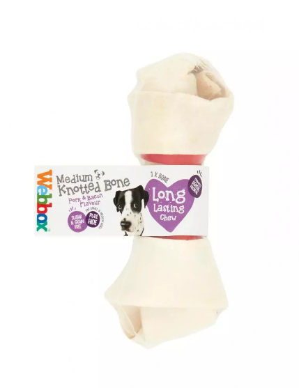 Picture of Webbox Hide Porky Medium Knotted Bone Dog Treats