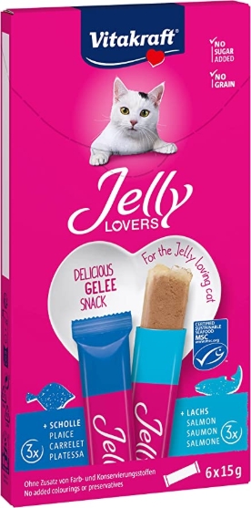 Picture of Vitakraft Jelly Lovers Cat Snacks - Salmon & Plaice Variety (6 x 15g)