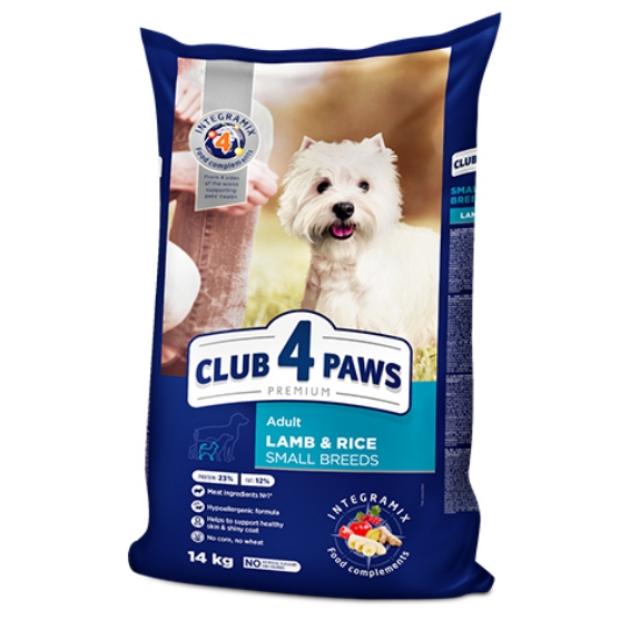 PetsJo. Club4Paws Adult Lamb & Rice Small Breed 14kg