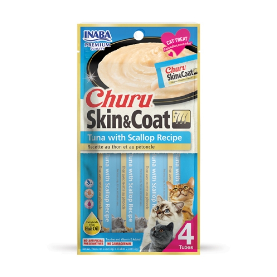 Picture of Inaba Churu Skin & Coat Tuna with scallop 4pc/pack  