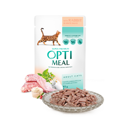 Picture of Optimeal Grain Free Wet Cat Food – Rabbit in White Sauce (85g)
