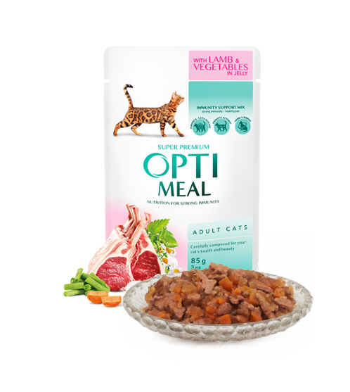 Picture of Optimeal Lamb & Veggies 85g (3+1 Free/ pack) 