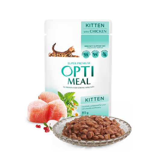 Picture of Optimeal Super Premium Wet Kitten Food - Chicken in Sauce  85g  (4 pack)