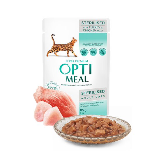 Picture of Optimeal Sterilized Turkey & Chicken Fillet 85g (3+1 Free/ pack)   