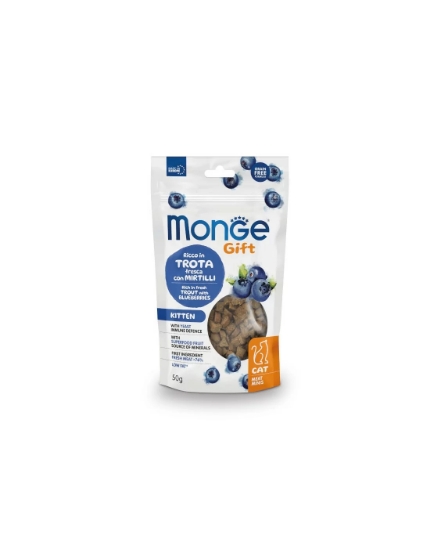 Picture of Monge Gift Meat Minis Kitten Trout with blueberries 50g