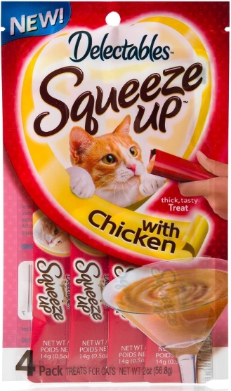 Picture of Delectables Squeeze Up Cat Treats Chicken Flavor, 4 Count