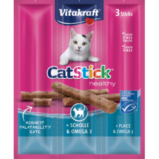 Picture of Vitakraft CatStick Plaice & Omega 3 12g 3pcs 