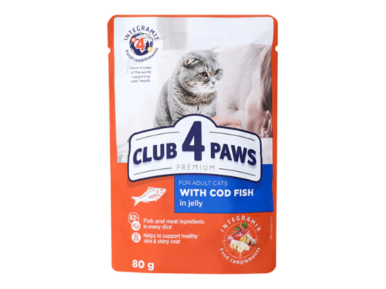 Picture of Club4paws CodFish in Jelly 100g (20+4Free)  
