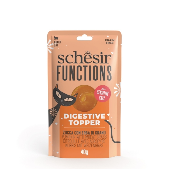 Picture of Schesir Functions Digestive Topper Pumkin with Wheat Grass 40g (6/pack)