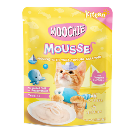 Picture of  Moochie Mousse with Tuna Topping Calamari kitten 70g(12/pack)