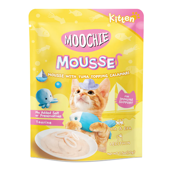 Picture of  Moochie Mousse with Tuna Topping Calamari kitten 70g(12/pack)