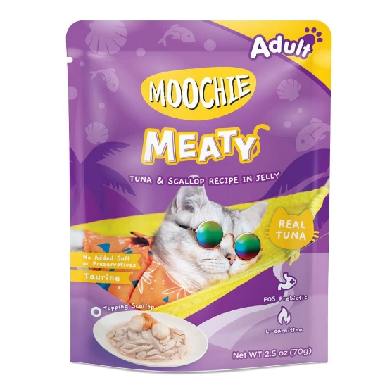 Picture of Moochie MEATY Tuna & Scallop Recipe in Jelly 70g(12/pack) 