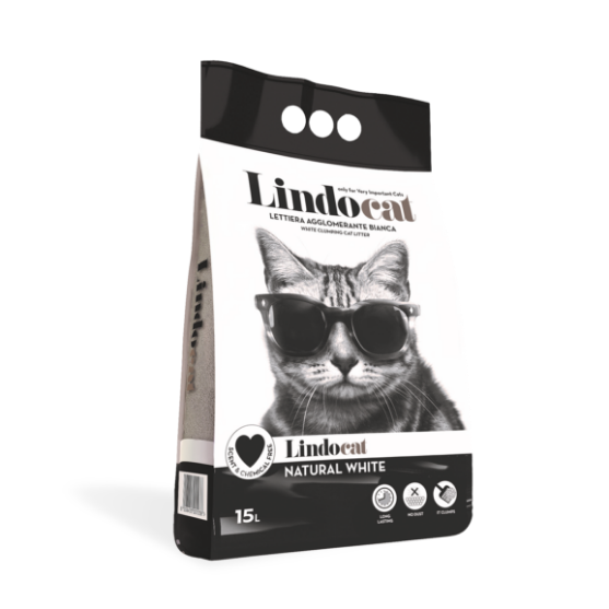 Picture of LindoCat Natural White Unscented Clumping Litter 15L
