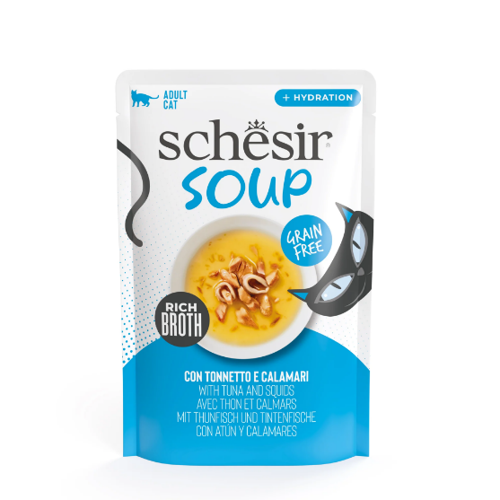 Picture of Schesir Tuna and squid in soup 40g (6/pack)