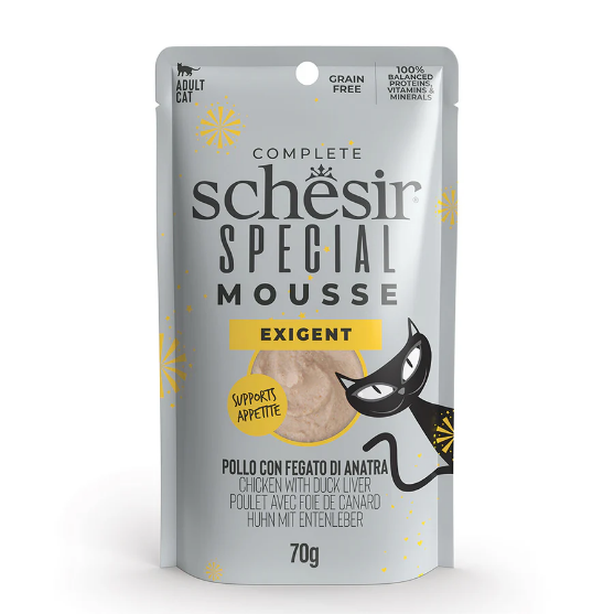 Picture of Schesir Exigent chicken With Duck Liver in mousse sachet 70g