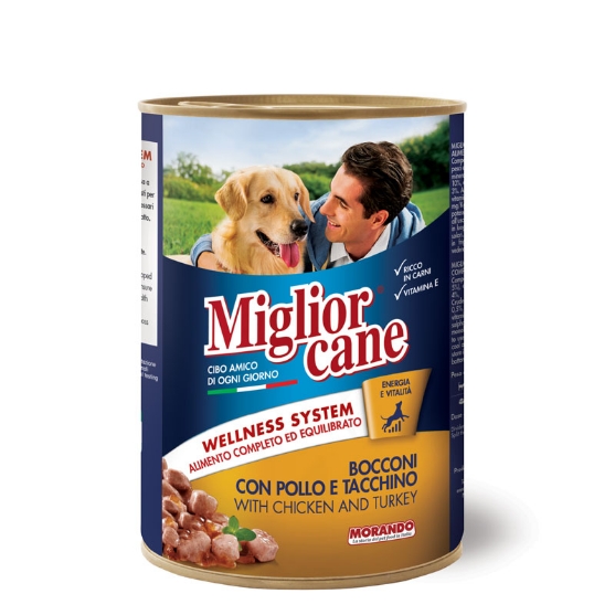 Picture of Migliorcane CHUNKS WITH CHICKEN AND TURKEY 405 G