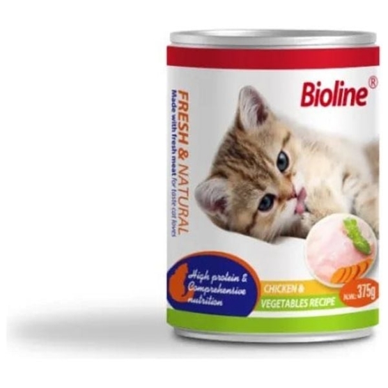 Picture of Bioline Cat Chicken and veggies Recipe 375g (12/pack)   