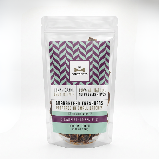 Picture of Doggy Bites Strawberry Crunchy Chicken Bites (90 GM)  