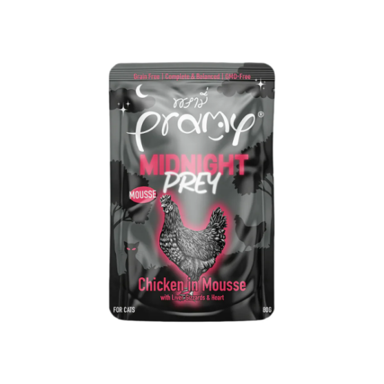 Picture of Pramy Chicken with Mousse Midnight Prey Cat Pouch 80g (6/pack)