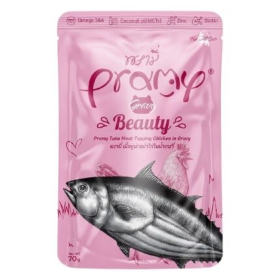 Picture of Pramy Functional Beauty Tuna topping Chicken in Gravy Recipe 70g (12/pack)   