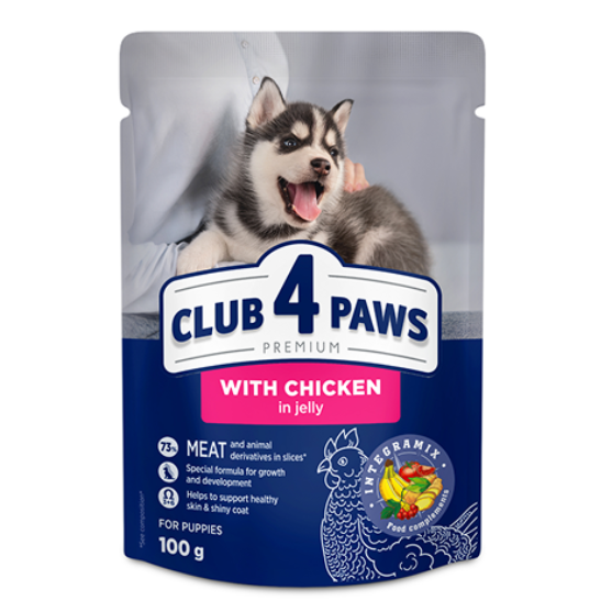Picture of Club4paws Puppy Chicken In Jelly 100g (12/pack)