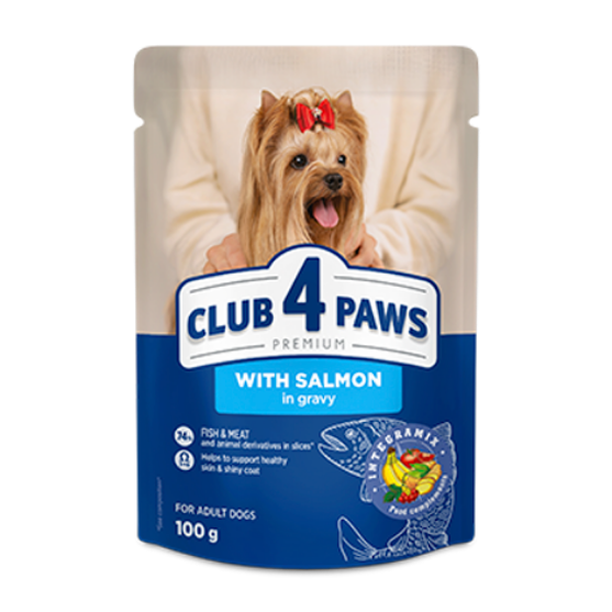Picture of Club4paws Premium For small Breed Salmon In Gravy 100g (20+4Free)