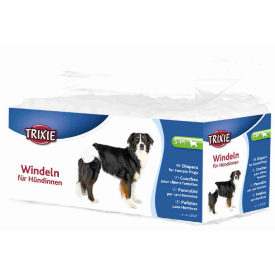 Picture of Trixie Diapers for female dogs, XS–S: 20–28 cm, 12 pcs.