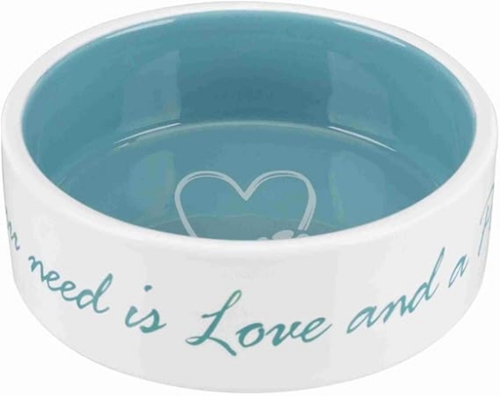 Picture of Trixie Pet's Home bowl, ceramic, 0.8 l/ø 16 cm, cream/petrol