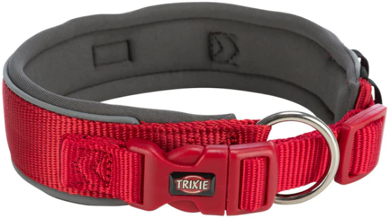 Picture of Trixie Premium collar, extra wide, L: 46–55 cm/50 mm, red/graphite