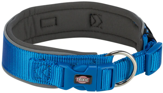 Picture of Trixie Premium collar, extra wide, L: 46–55 cm/50 mm, royal blue/graphite