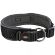 Picture of Trixie Premium collar, extra wide, M–L: 40–48 cm/40 mm, black/graphite