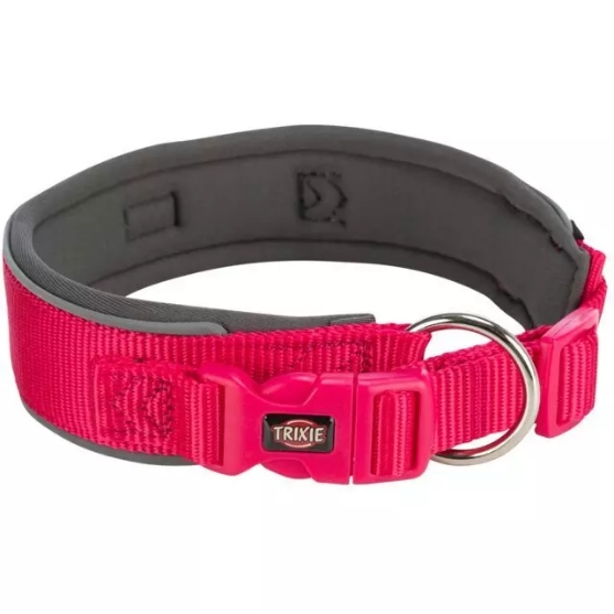 Picture of Trixie Premium collar, extra wide, XS–S: 27–35 cm/25 mm, fuchsia/graphite