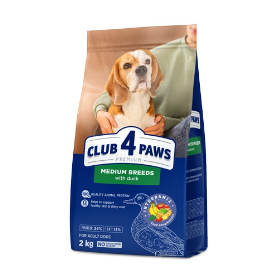 Picture of Club4Paws Adult Medium 14kg «WITH DUCK»