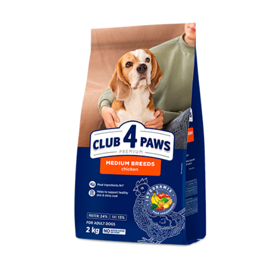 Picture of Club4Paws Adult Medium 14kg «WITH chicken»