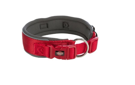 Picture of Trixie Premium collar, extra wide, XS–S: 27–35 cm/25 mm, red/graphite