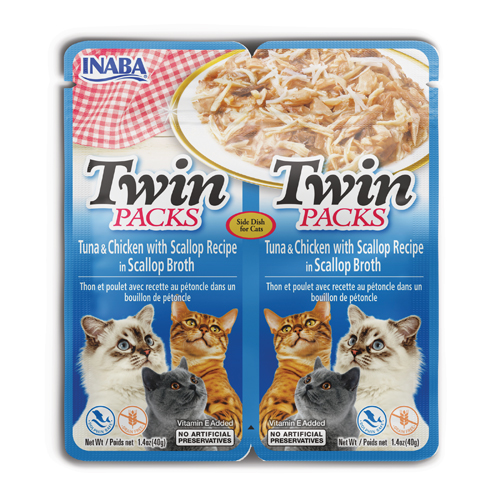 Inaba Twin Packs Tuna & Chicken Recipe in Scallop Broth (6/pack) | CATS | Cat Treats & Toys | Cat Treats