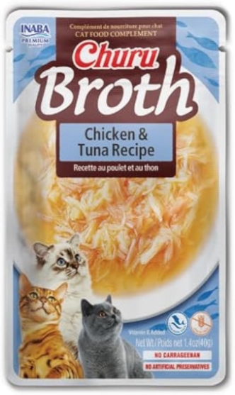 Picture of Inaba Churu Broth Chicken & Tuna Recipe Wet Cat Food 40g X6