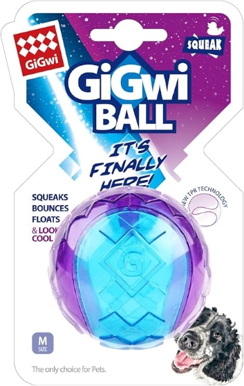 Picture of Gigwi Ball Squeaker Transparent, Purple/Blue, Medium 6cm