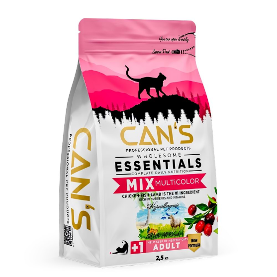 Picture of Can's  Adult Cat Food multicolor chicken-fish-lamb 2.5Kg